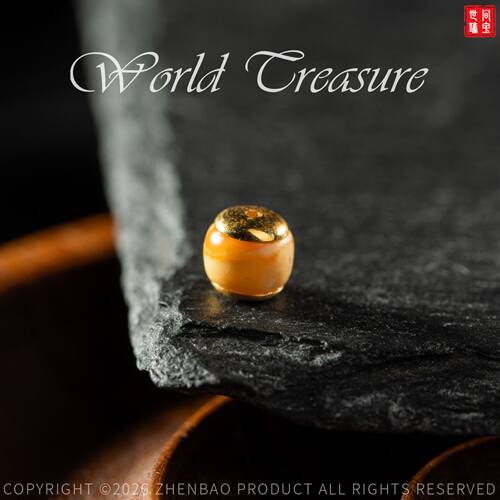 【世间臻宝】金配蜜蜡亮光鼓珠/PS1175/6mm/多样性发一件