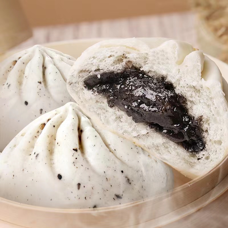 呈创芝麻花生糖包酱肉包鲜肉包梅菜包早餐店商用整箱80克100个