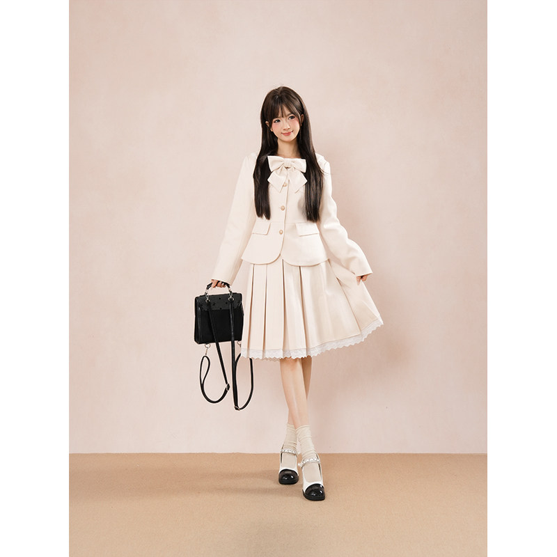 巧雾迷蒙 气质西装蝴蝶结外套百褶半身裙学院套装两件套秋季新款,女装/女士精品,时尚套装,淘宝优惠券,粉丝福利购,淘宝优惠卷