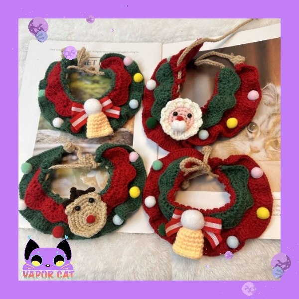 蒸汽咪猫咪圣诞节日项圈编织毛线披肩宠物狗狗围脖,宠物/宠物食品及用品,发饰/头饰,淘宝优惠券,粉丝福利购,淘宝优惠卷