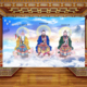 道家三清天尊画像背景墙纸寺庙道观堂口装 饰壁画佛堂神台供奉壁纸
