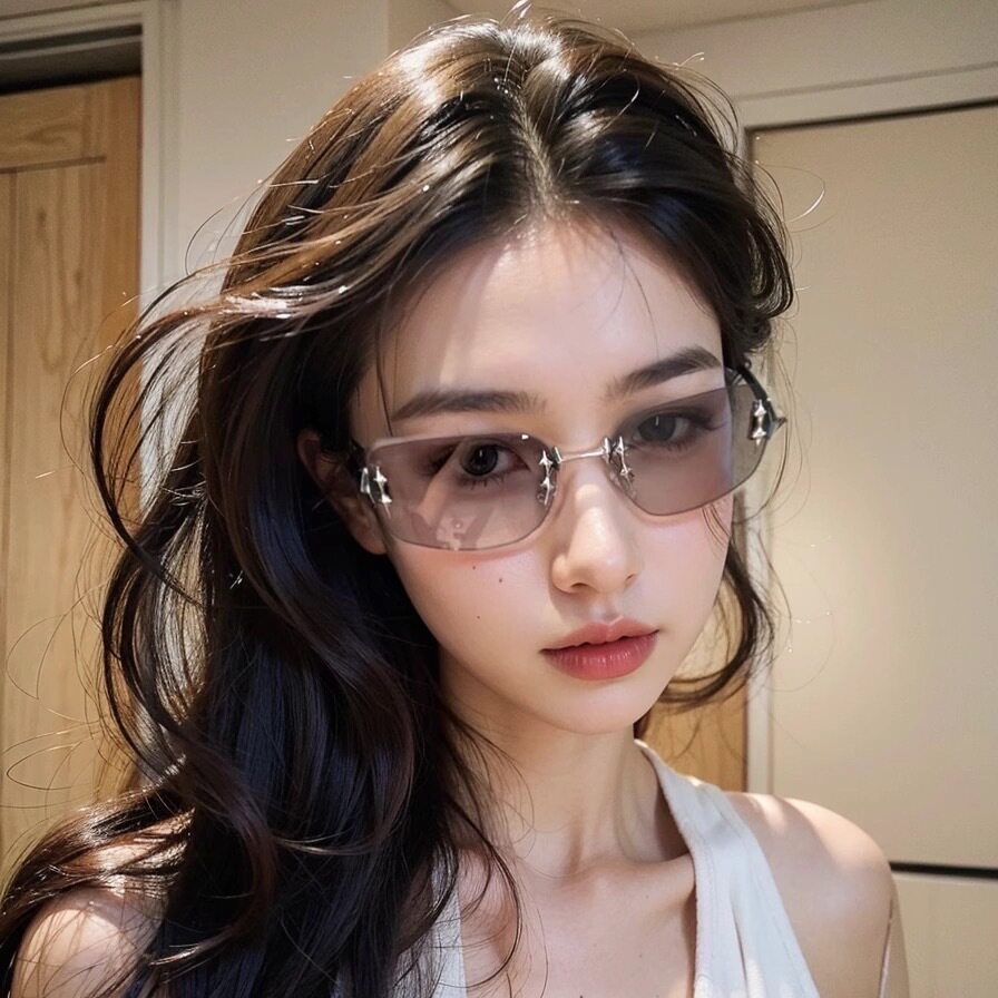 网红Y2K辣妹风无框防紫外线墨镜