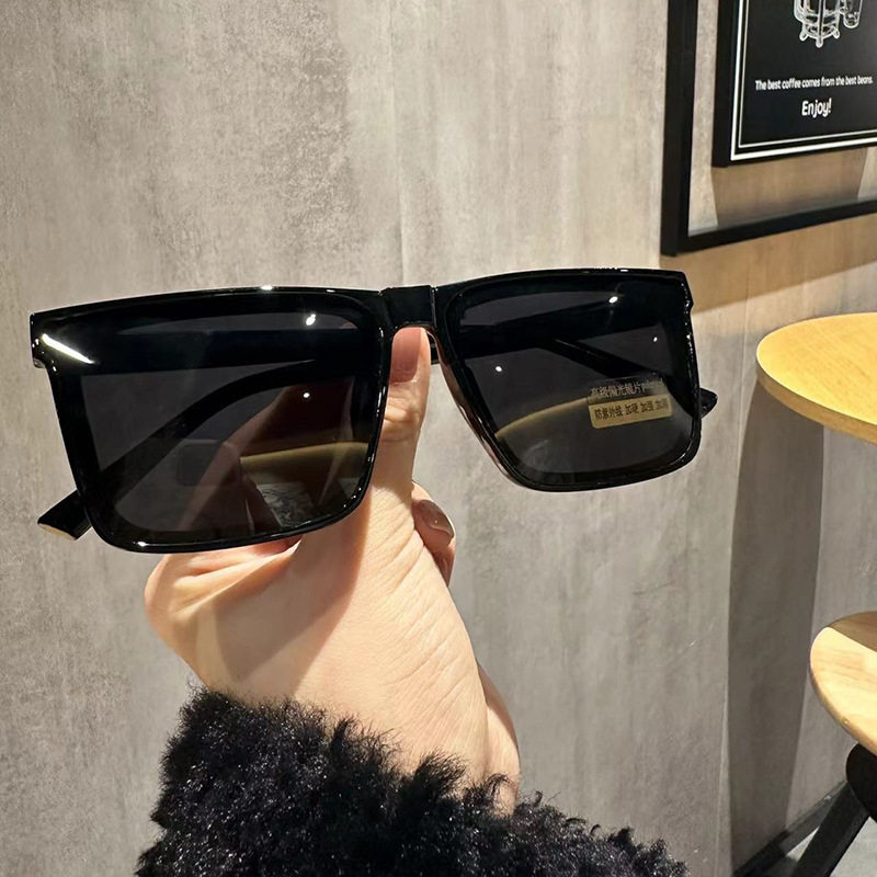 网红同款复古方框防眩光太阳镜