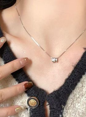 小蛮腰三环圆圈项链女轻奢小众精致百搭罗马数字锁骨链2025新爆款