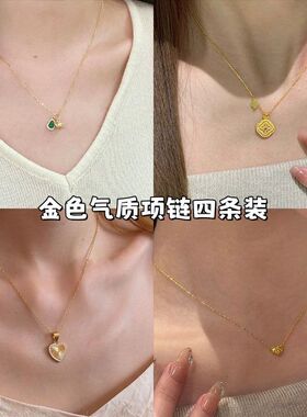 金色葫芦项链女精致轻奢小众ins气质高级感吊坠锁骨链毛衣链