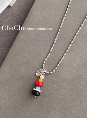 韩系小众设计感撞色串珠长项链简约气质百搭高级感独特毛衣链