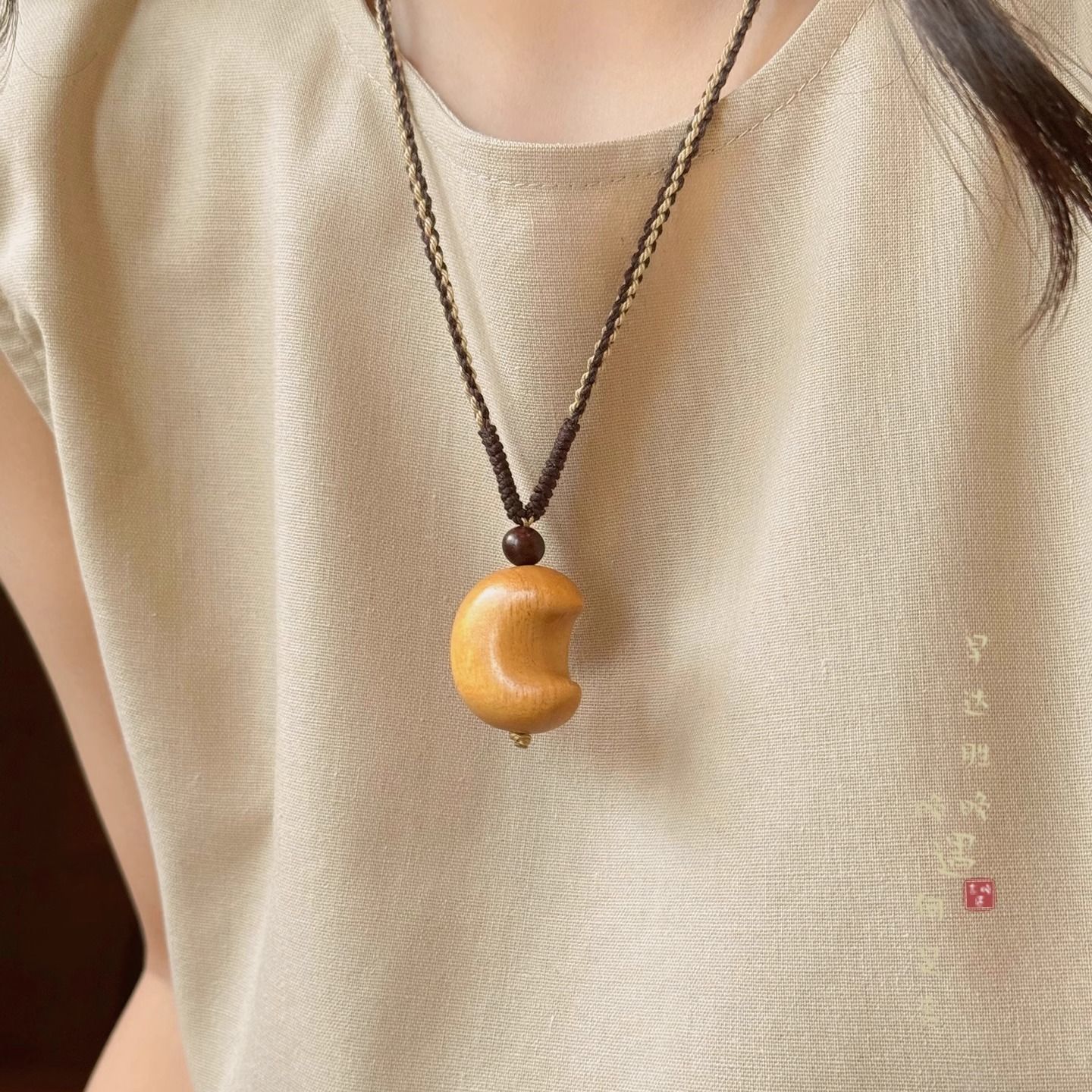原创设计~星星月亮吊坠项链女适合夏天戴的长款毛衣链国风配饰品