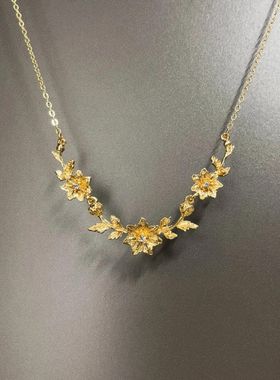 Vintage古着 Flourishing flowers leave气质项链