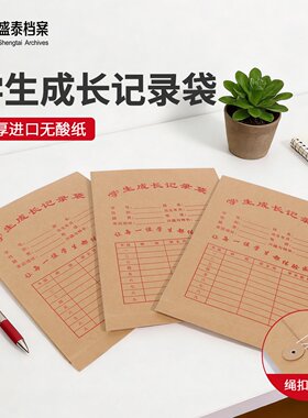 盛泰A4学生成长记录袋加厚无酸纸