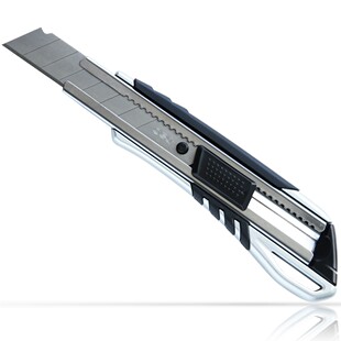 得力2057美工刀 大号美术刀 金属裁纸刀 锌合金刀壳 锋利安全裁剪