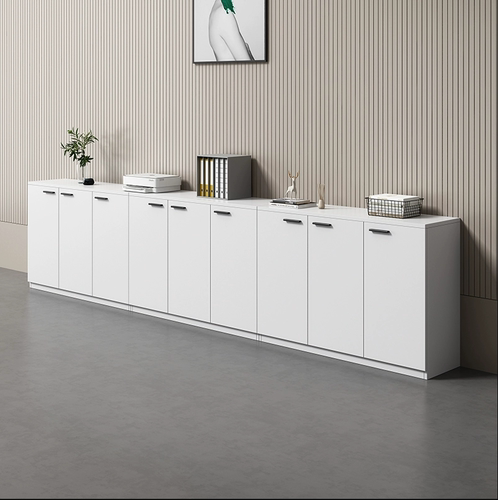 办公室文件柜矮柜白色木质储物柜靠墙隔断柜简约现代资料柜档案柜