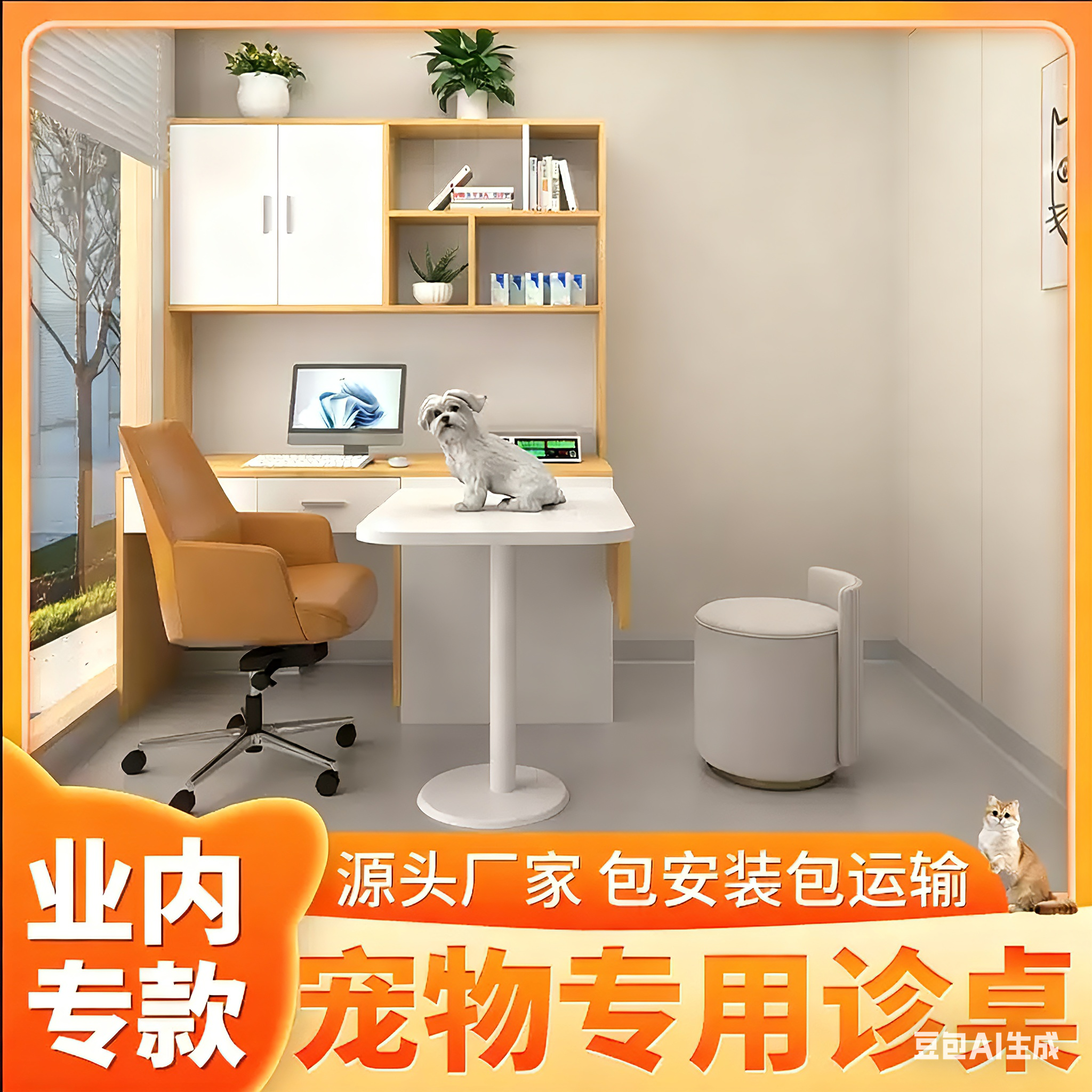 医生办公桌宠物医院诊疗桌医生检查治疗桌宠物医生治疗桌宠物诊所