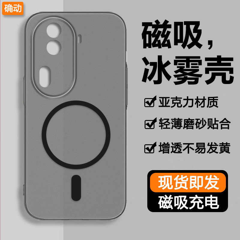 确动适用于OPPO Reno11磁吸手机壳Reno11Pro镜头全包PJH110超薄透明PJJ110磨砂新款magsafe防摔保护套硬壳