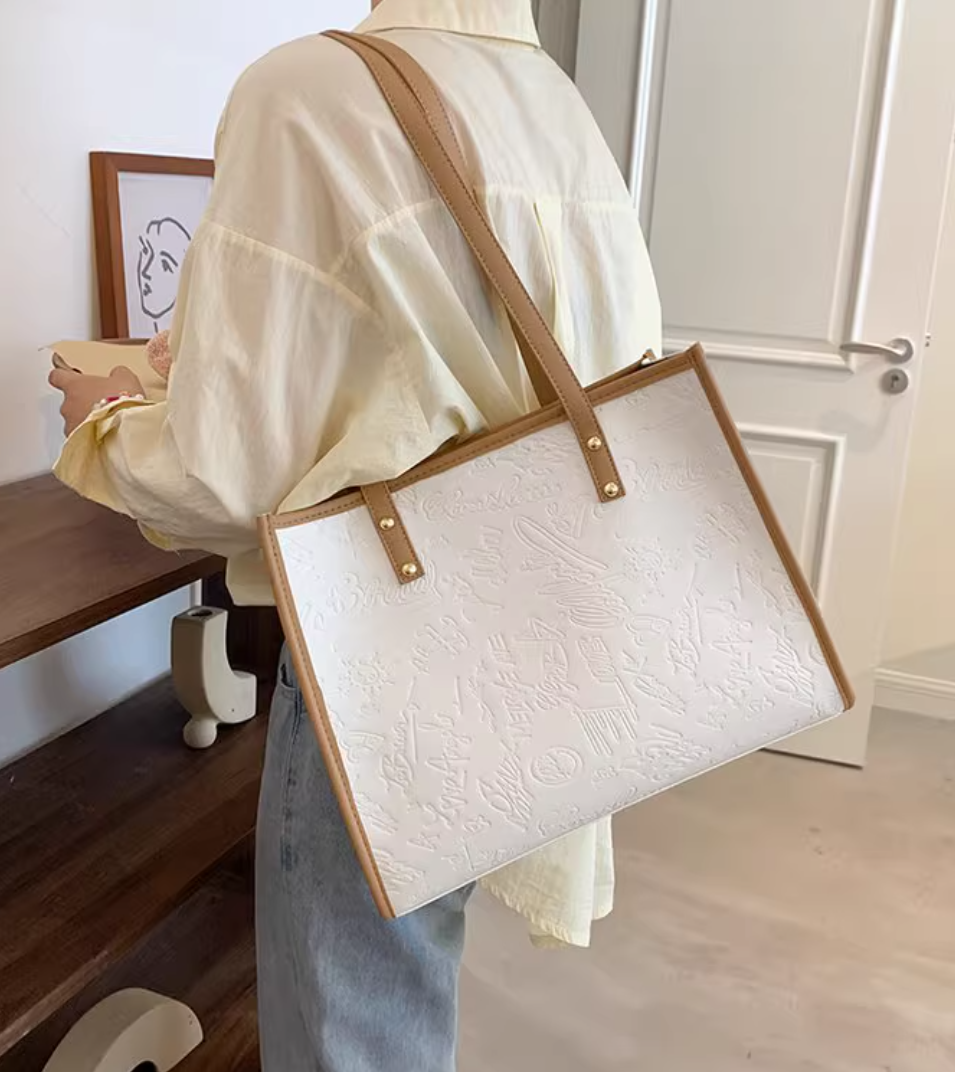 春季通勤大包包2023新款时尚复古大容量单肩托特包女包学生上课包