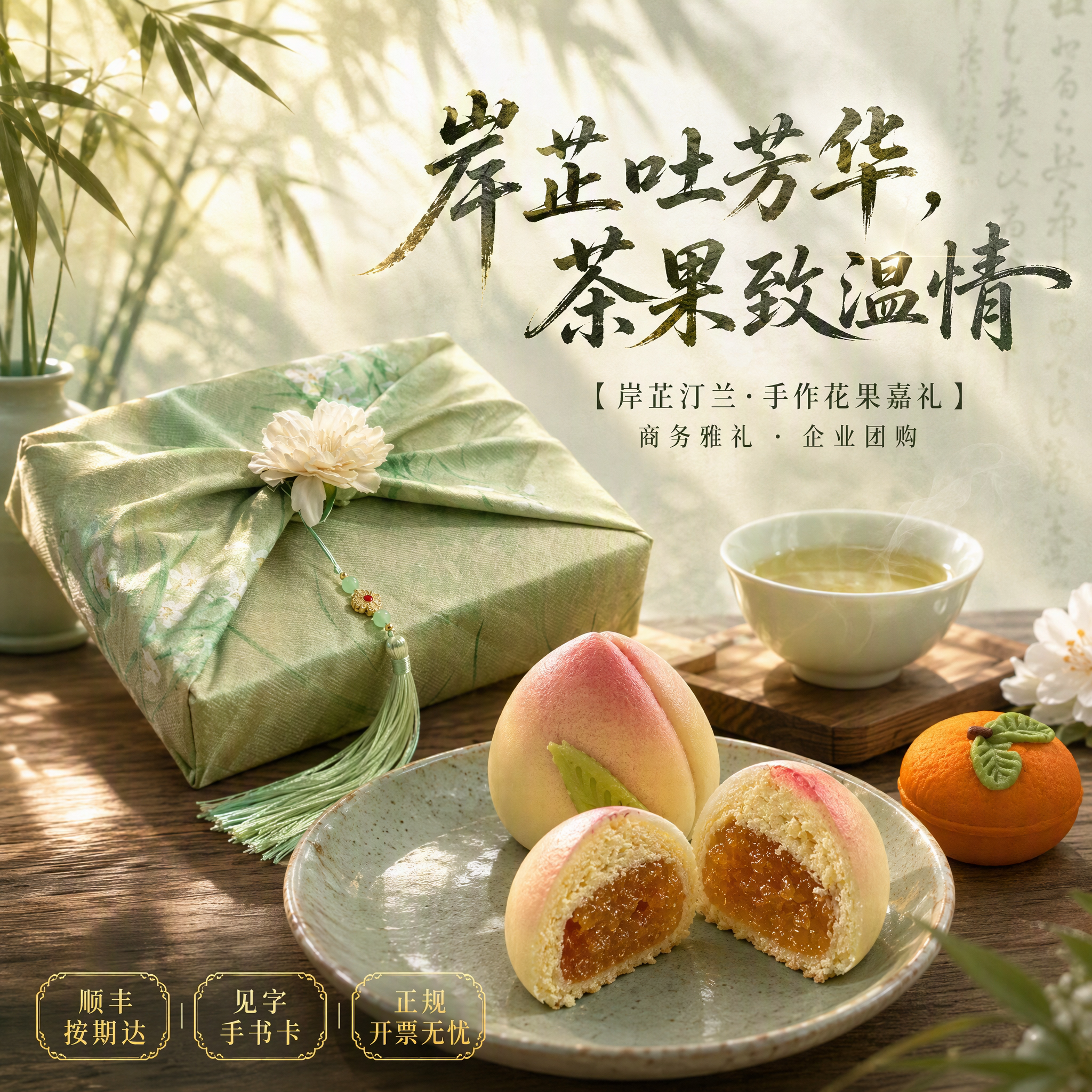 新中式手工传统糕点伴手礼盒苏州特产绿豆糕花酥国潮茶点送礼长辈