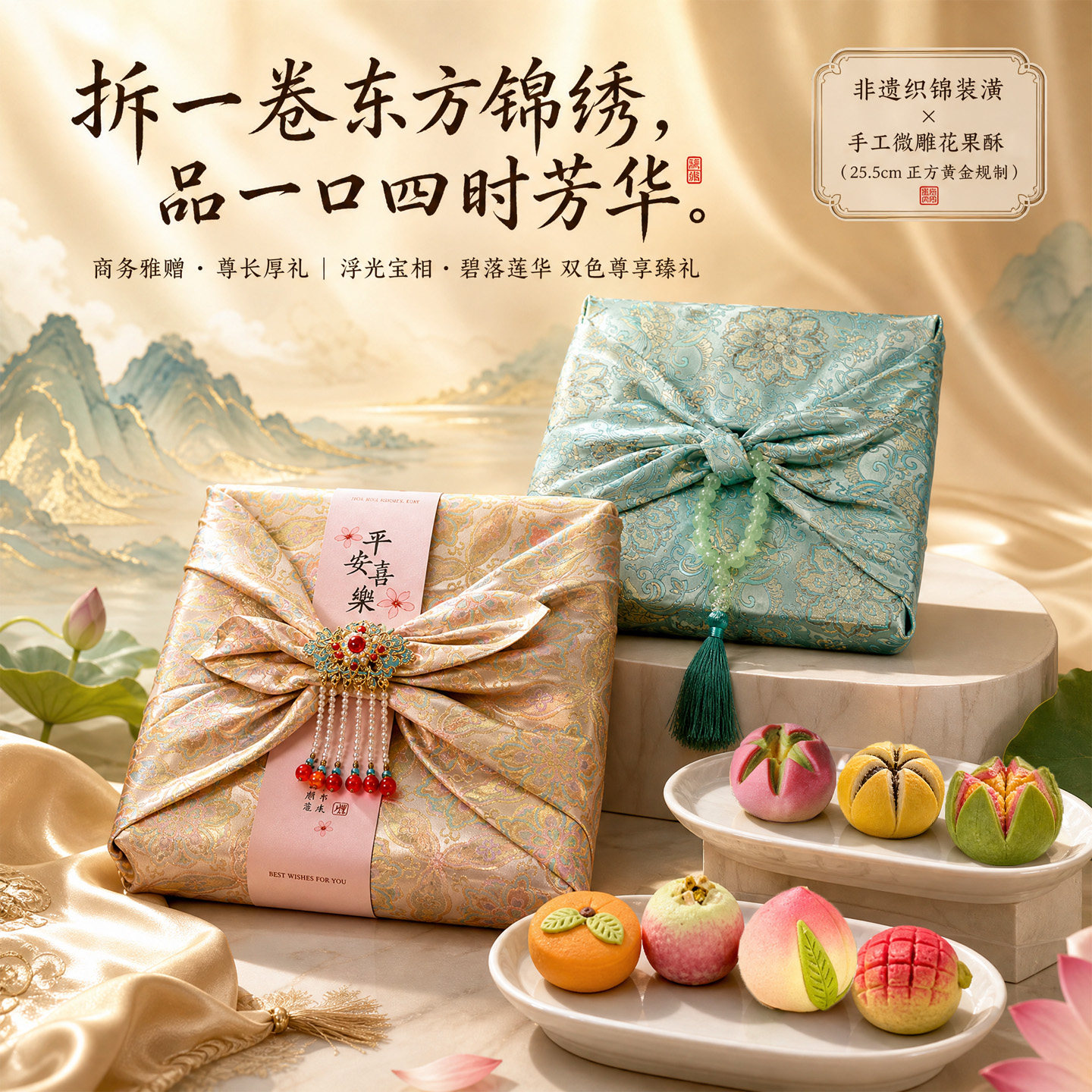 苏州中式糕点礼盒中国风文创特色花酥茶点心伴手礼特产送长辈