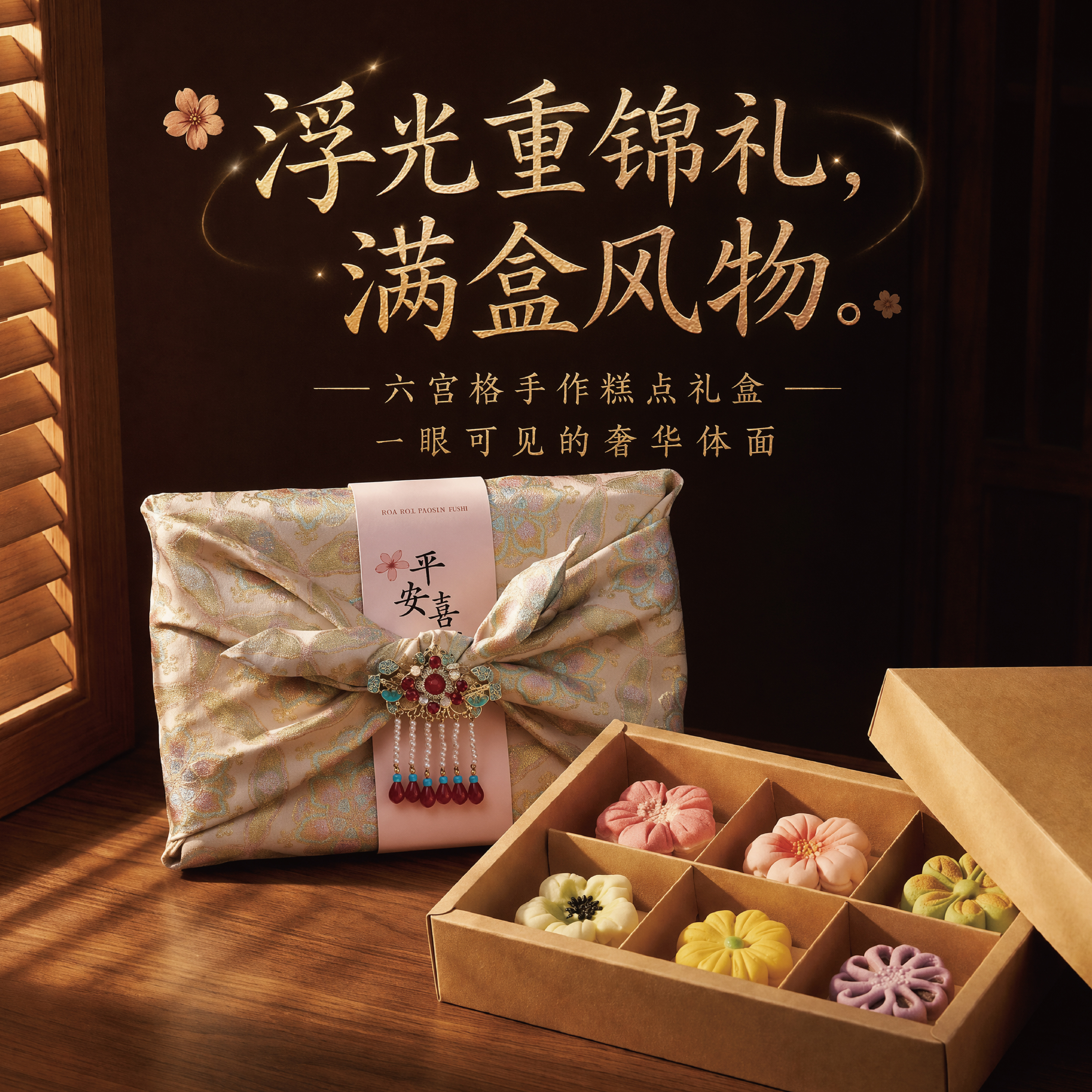 中式传统手作绿豆糕花生梨花荷花酥点心苏州特产下午茶歇长辈送礼