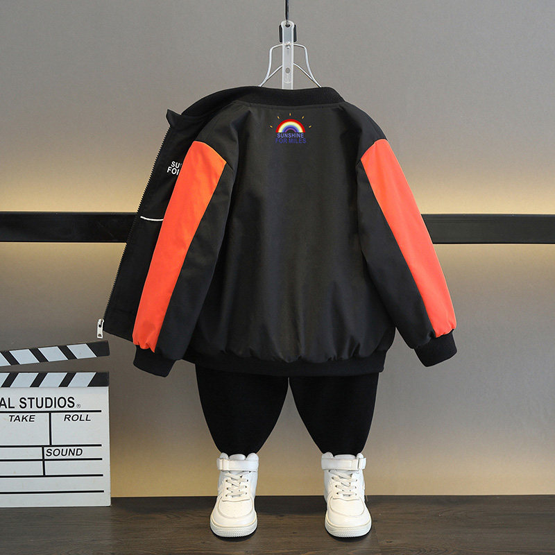 男童春装外套薄款2026新款冲锋衣棒球服帅气夹克潮童痞帅中大童