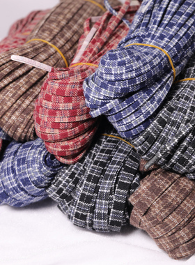 5mm10mm格子纹棉布条压条diy手工材料手链项链箱包编织服装辅料