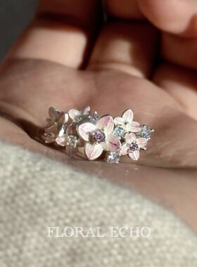 【无尽花序】960纯银戒指女设计小众原创无尽夏戒指绣球花手工戒