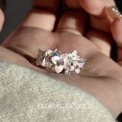 【无尽花序】960纯银戒指女设计小众原创无尽夏戒指绣球花手工戒