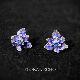 原创鸢尾花耳钉 花开小夜曲 珐琅925银精致手工小众高级感养耳