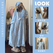 春款 2026新款 网红睡裙家居服连衣裙外穿 睡衣女款 少女卡通印花长袖