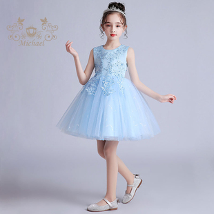 2020新款 连衣裙女童蓬蓬纱儿童礼服小主持人女孩婚纱钢琴演出服