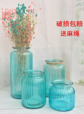 地中海风复古蓝色水培家居装饰