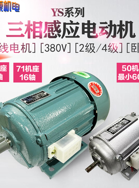三相感应电动机韩奥/科界/380V卧式/4级2级/全铜线台钻电机YS7124
