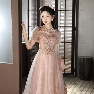 海棠记升学宴晚礼服大码胖mm成人礼宴会公主裙气质高端订婚连衣裙