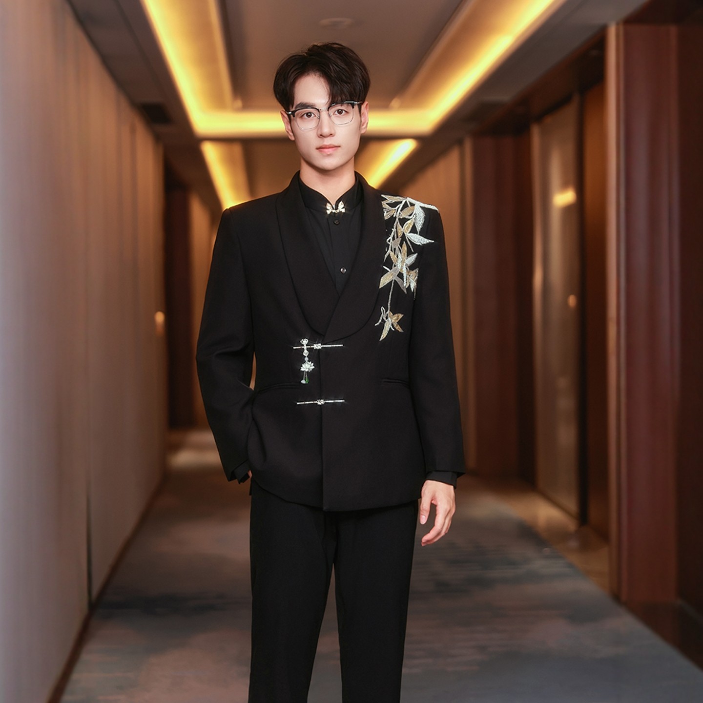 海棠记中式男装中山装婚礼新郎新款结婚西服订婚西装套装国风唐装