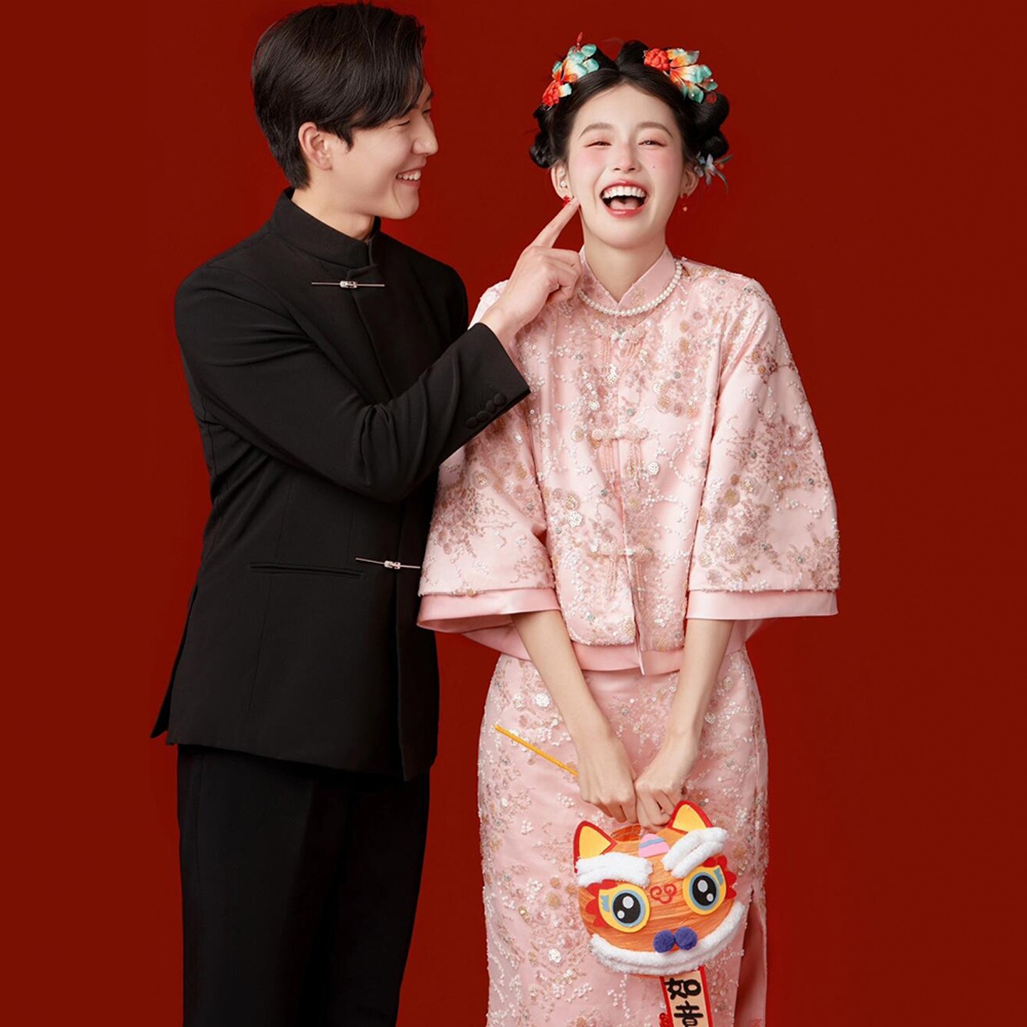 海棠记粉色新中式敬酒服新娘新款高级订婚旗袍两件套装礼服裙便装,女装/女士精品,旗袍,淘宝优惠券,粉丝福利购,淘宝优惠卷