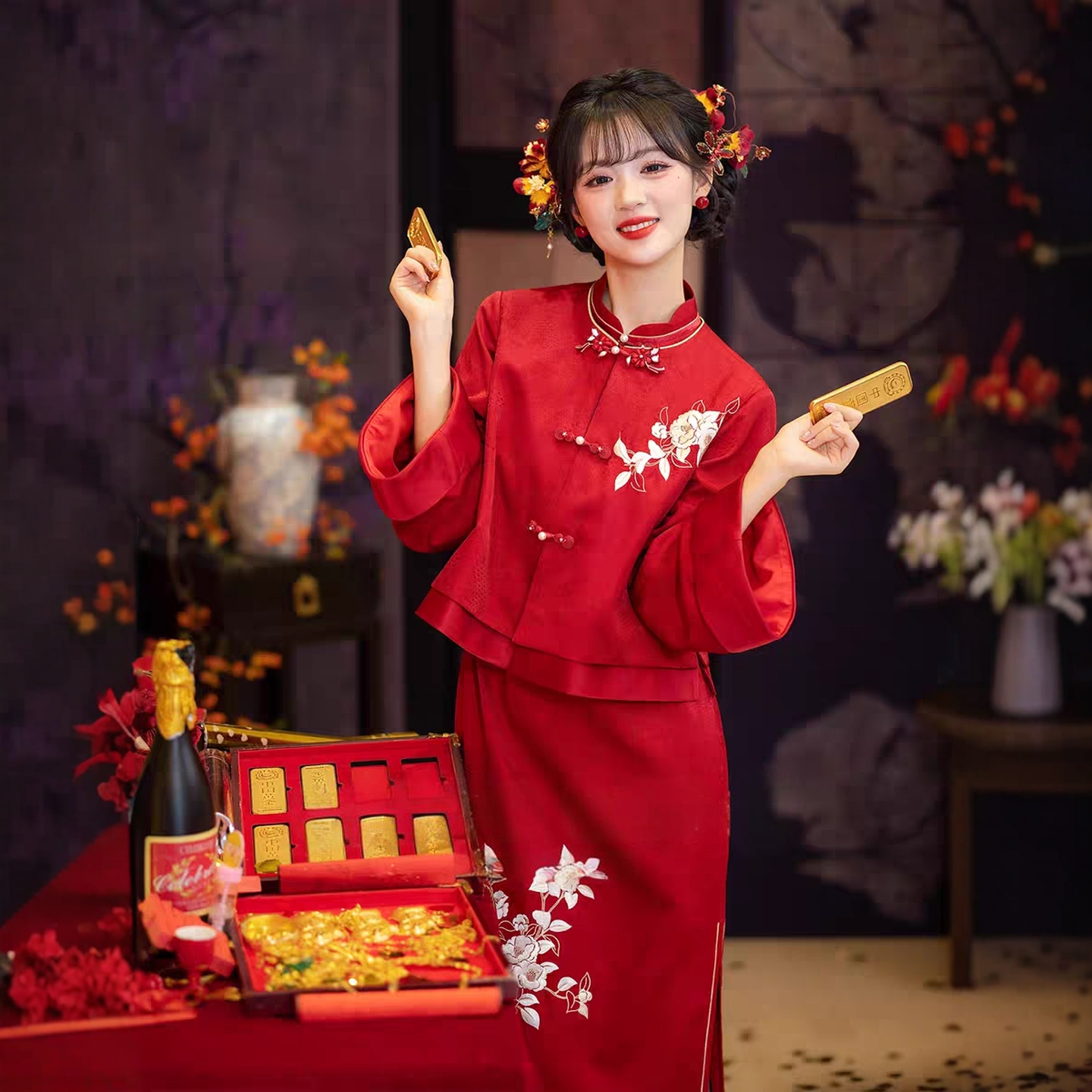 海棠记新中式敬酒服新娘结婚红色