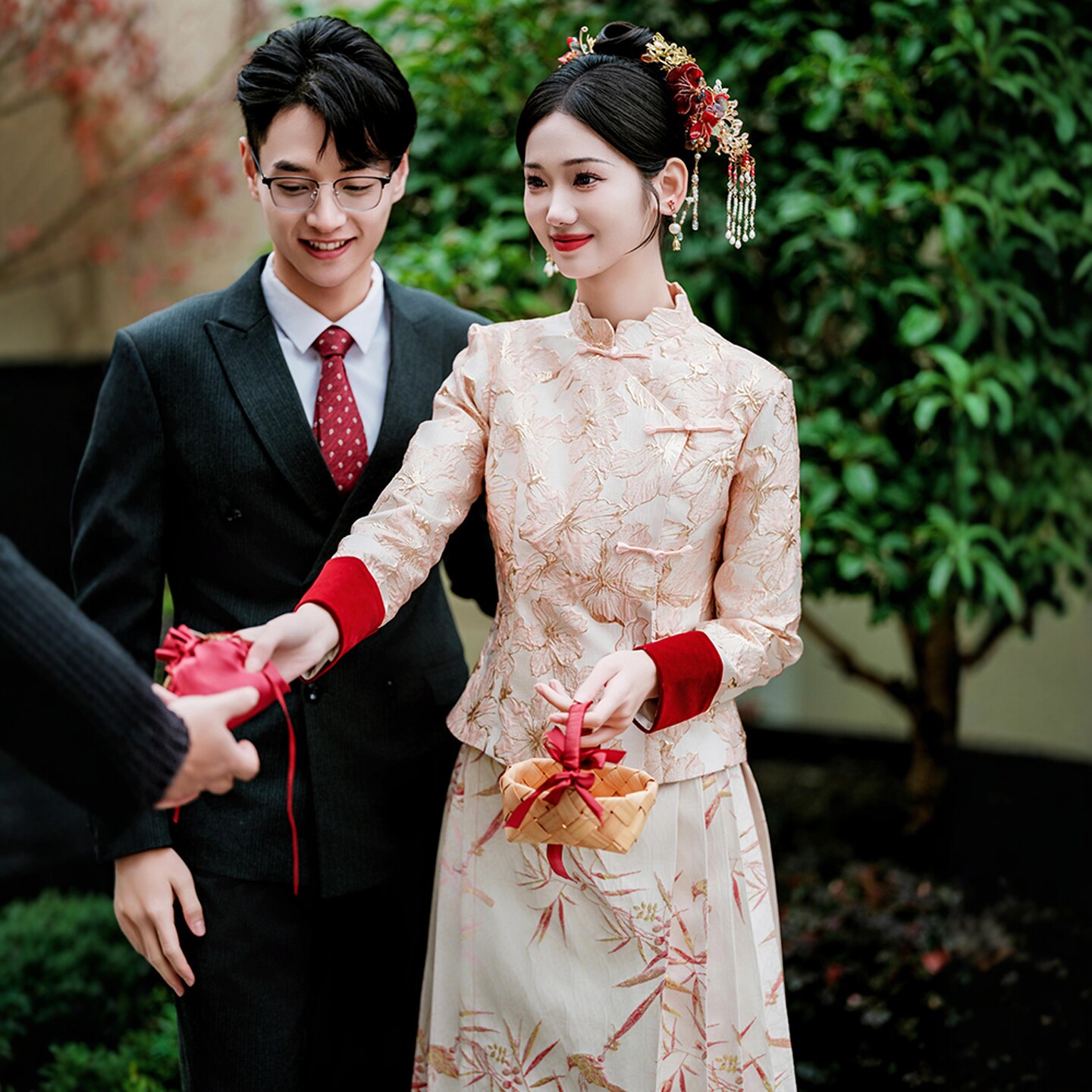 海棠记中式订婚礼服平时可穿领证