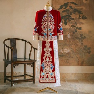 海棠记男士秀禾服新中式新郎结婚敬酒礼服高级龙凤褂男唐装秀禾服