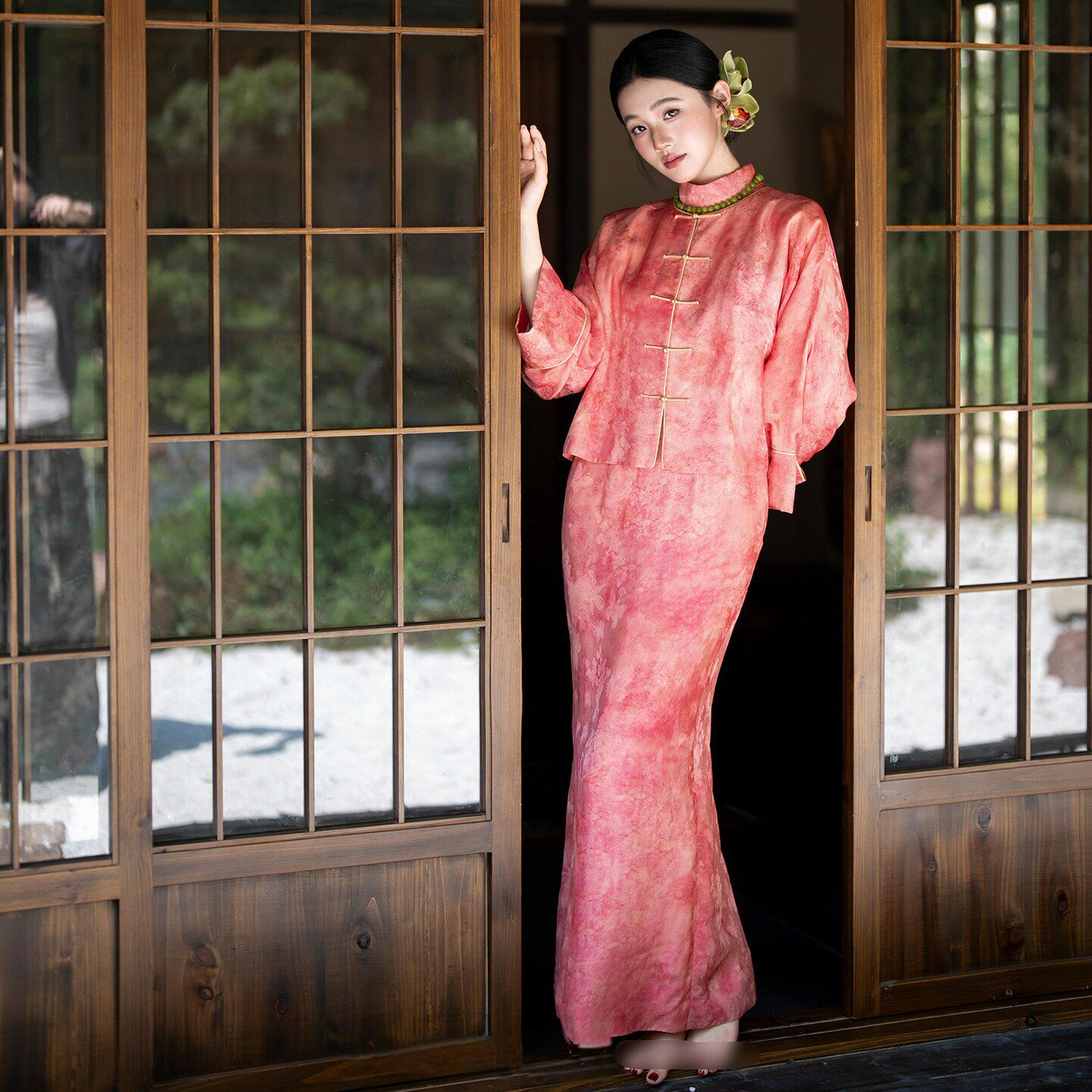 新中式旗袍敬酒服2026新款粉色两件套新娘订婚结婚晨拍礼裙女晨袍