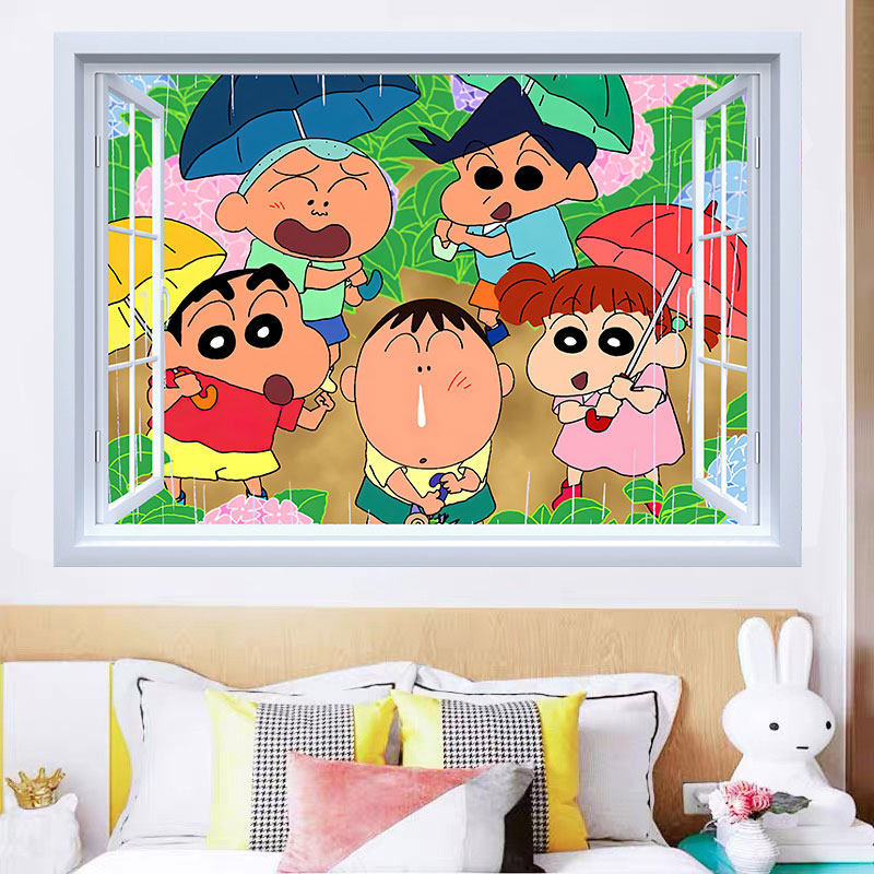 蜡笔小新墙贴纸卡通装饰画卧室宿舍房间改造超大自粘壁纸海报墙贴,家居饰品,软装墙贴,淘宝优惠券,粉丝福利购,淘宝优惠卷