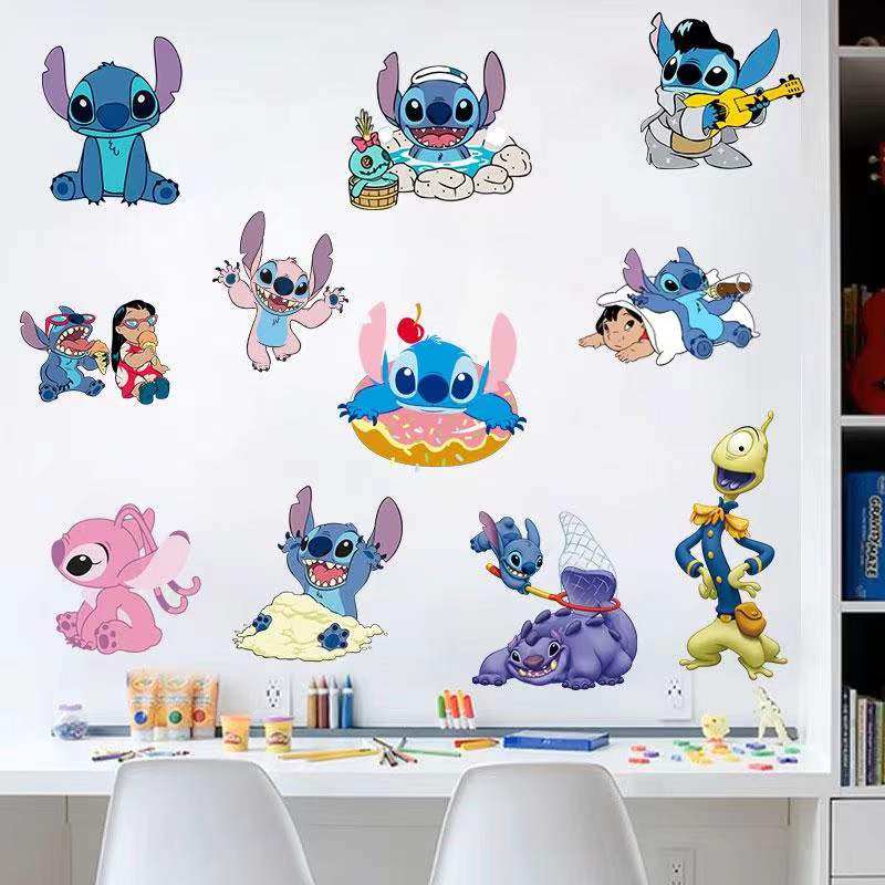 防水史迪仔贴纸史迪奇卡通动漫墙贴儿童房卧室自粘壁纸装饰画贴画,家居饰品,软装墙贴,淘宝优惠券,粉丝福利购,淘宝优惠卷