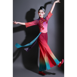 胶州秧歌服演出服扇子舞蹈服装伞舞艺考飘逸套装女2026新款古典舞