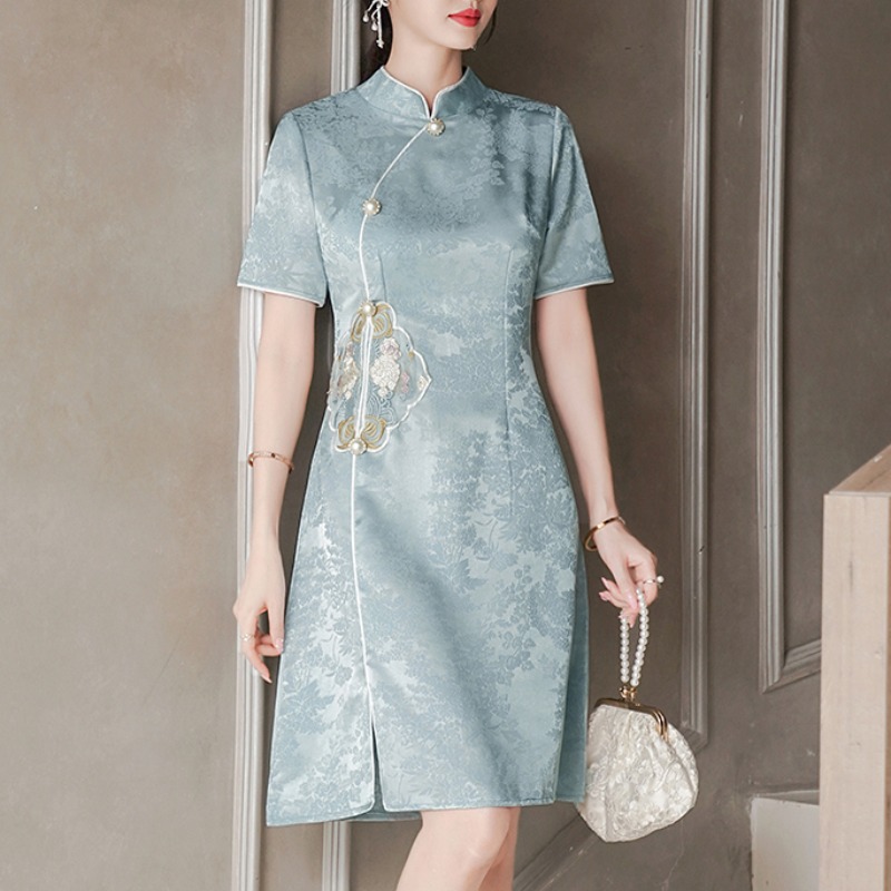新中式改良旗袍年轻款大码连衣裙