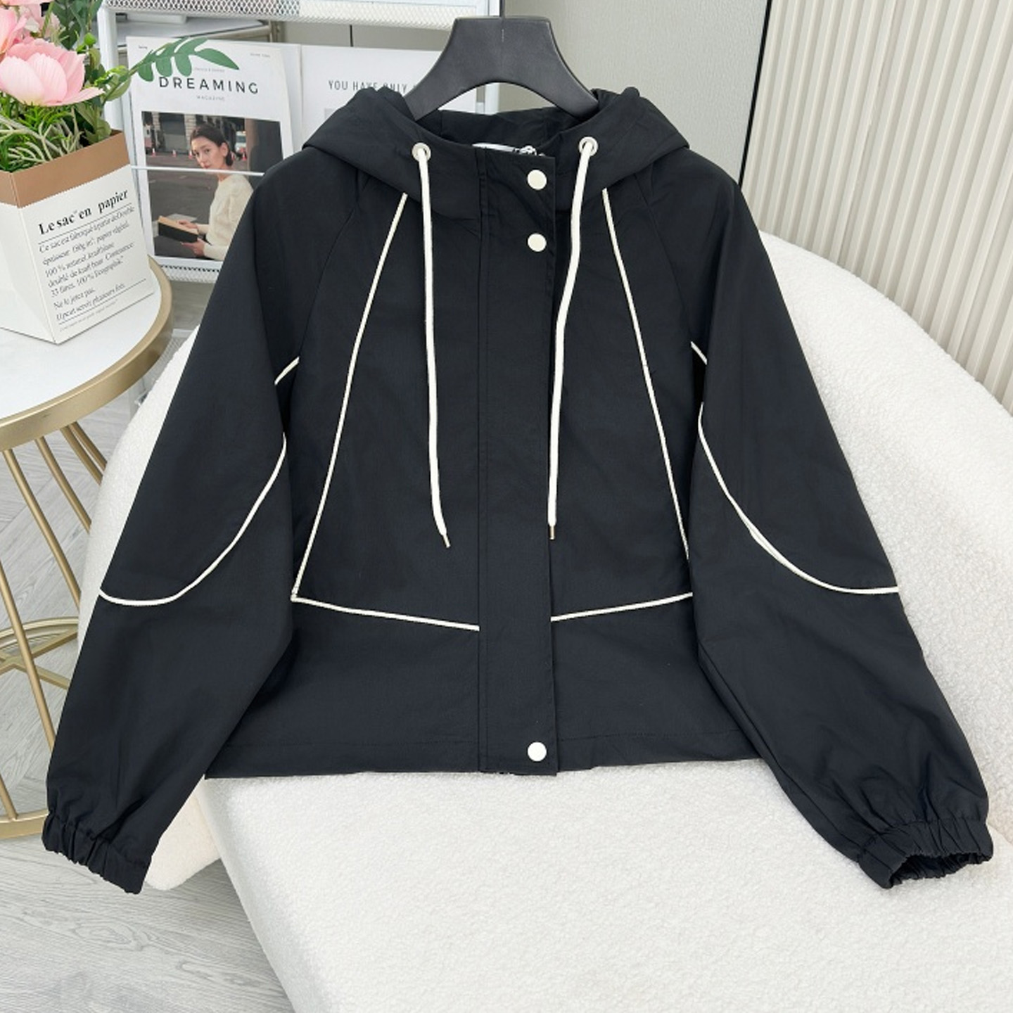 连帽工装冲锋衣女秋冬季加厚夹克2025新款夹棉外套小个子爆款棉服