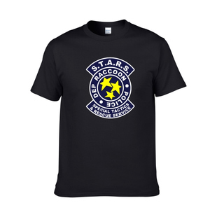 生化危机4 stars保护伞特别营救小队游戏周边纯棉圆领T恤宽松男女