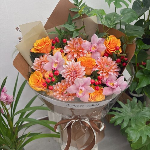 繁花阁送老婆奶油桃子大丽花仙子之吻蔷薇吸染鲜花速递北京花 - 封面