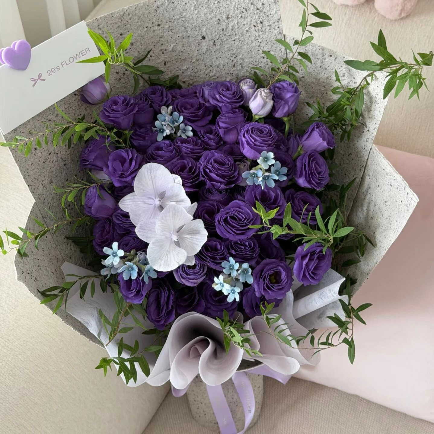 情人节紫色系紫色洋桔梗送女友送领导长辈鲜花北京同城生日花束