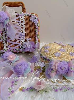 紫藤花渐变紫色洛丽塔发饰发夹