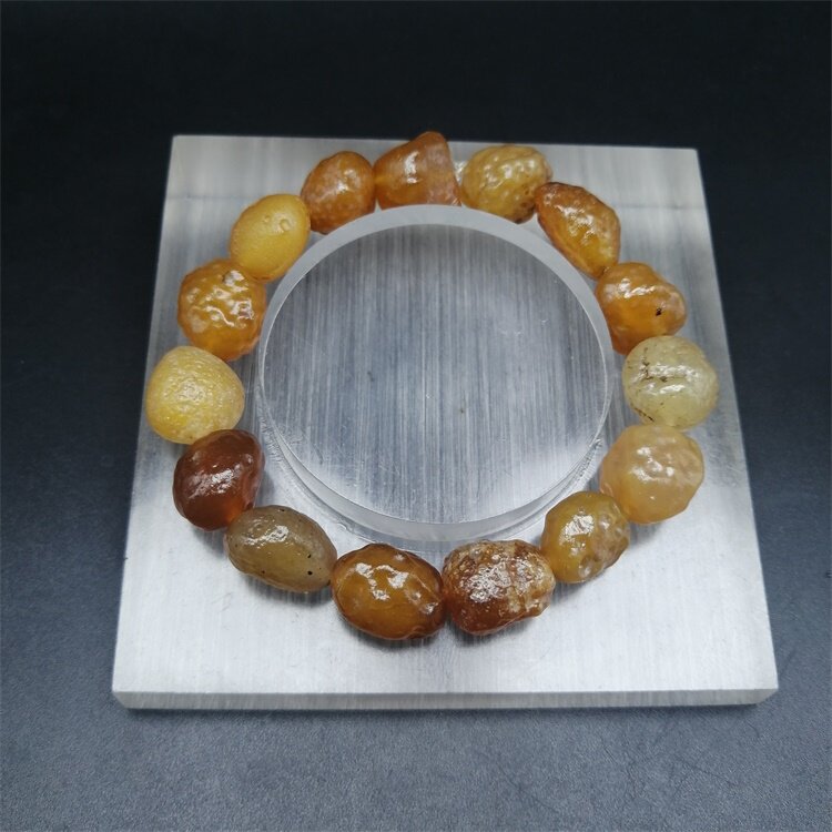 (清库存6)阿拉善天然戈壁滩戈壁玛瑙原石手串 男女款鱼籽筋脉手链