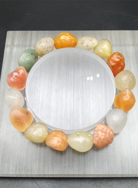 女阿拉善玛瑙原石彩珠糖心手串