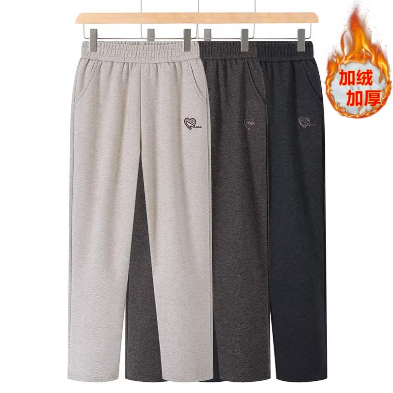 中老年女裤妈妈装加绒加厚休闲裤