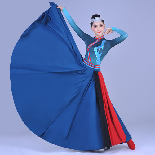 新款蒙古演出服女装鸿雁舞蹈服装蒙古袍成人少数民族表演服天边 - 封面